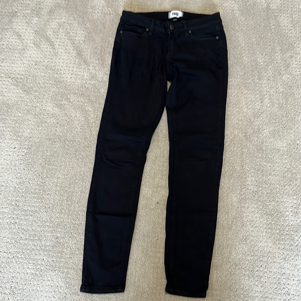 Paige womens black skinny jeans size 28